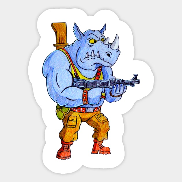 Rocksteady Sticker by tabslabred